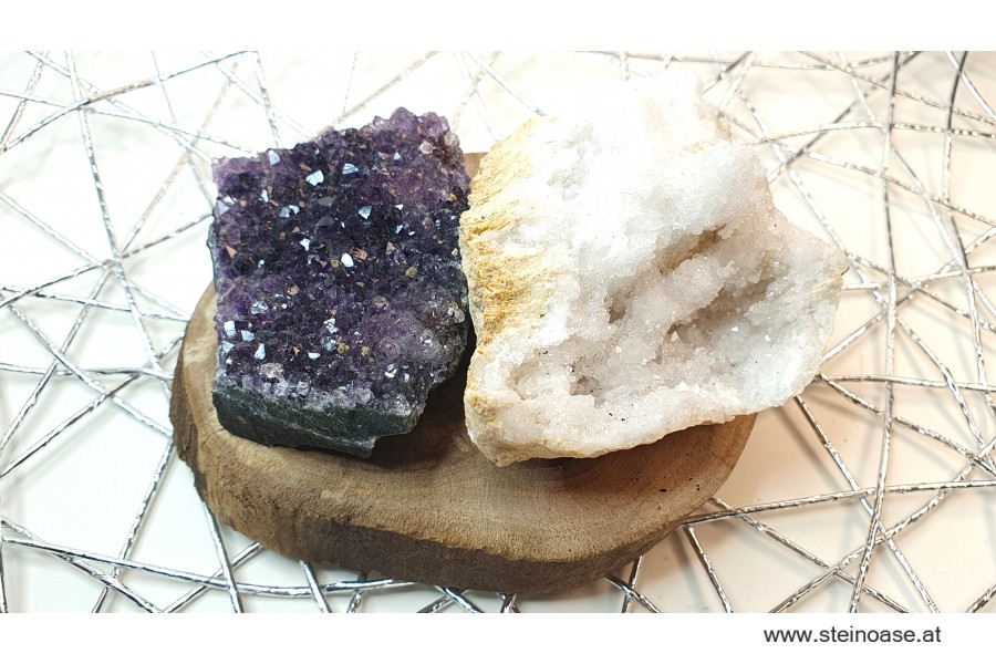 Set Reinigen & Aufladen mit Amethyst + Schneequarz